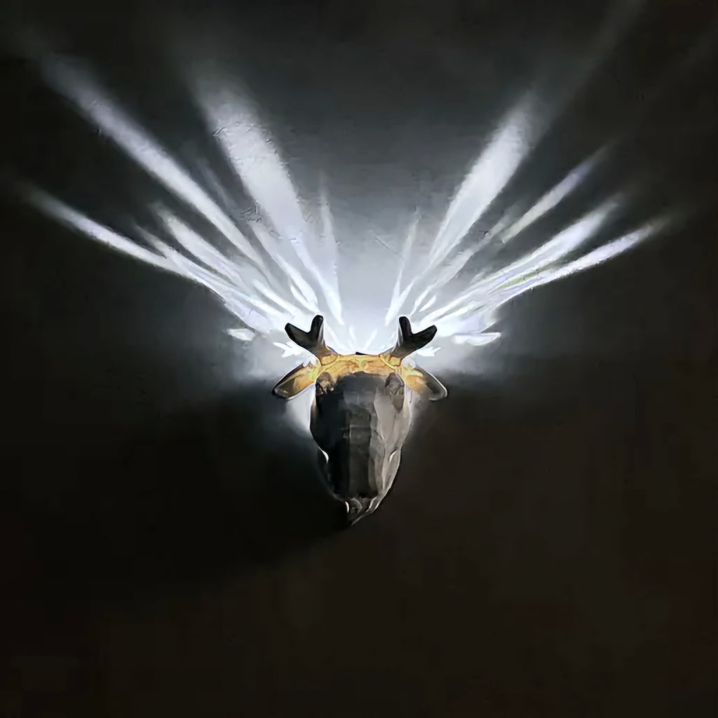 The Geometric Masterpiece | Luxury Low-Poly Deer Ambient Wall Lamp | تحفة الغزال الهندسية | مصباح الحائط الفاخر للإضاءة المحيطية