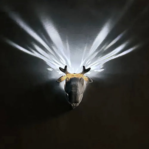 The Geometric Masterpiece | Luxury Low-Poly Deer Ambient Wall Lamp | تحفة الغزال الهندسية | مصباح الحائط الفاخر للإضاءة المحيطية
